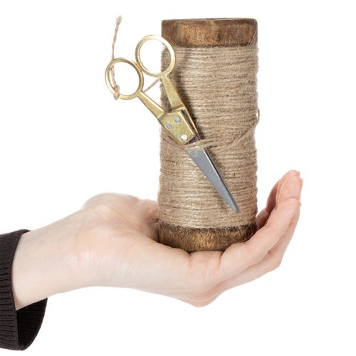 položky Cívka příze s ozdobnými nůžkami Ø6,5 cm V15 cm 2 ks Vintage styl