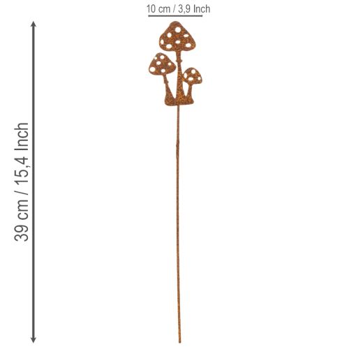 Zahradní kůl, zvětralá ocel, dekorativní kůl z muchomůrky, 10 cm, 6 kusů | Floristik24.cz