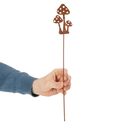 Zahradní kůl, zvětralá ocel, dekorativní kůl z muchomůrky, 10 cm, 6 kusů | Floristik24.cz