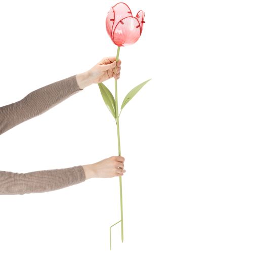 položky Skleněný zahradní kolík z tulipánů - krásná dekorace do zahrady a na balkon, 94 cm