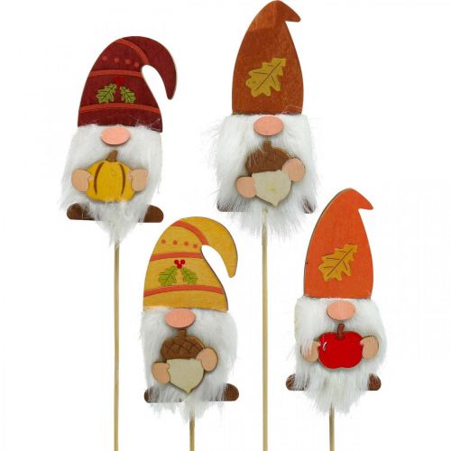 položky Garden Stakes Gnome Podzimní dekorace Dřevo Assorted 39cm 8 ks