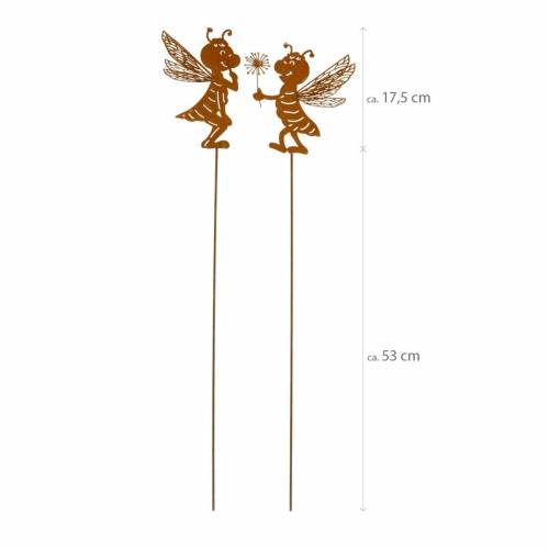 Floristik24 Zahradní hmoždinka včelka nerez zahradní dekorace jarní dekorace 2ks