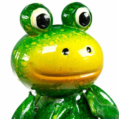 Floristik24 Dekorativní špuntová skákací žába s kovovými pružinami zelená, žlutá V65,5cm
