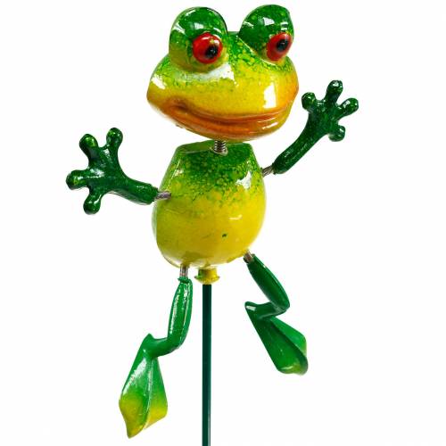 Floristik24 Květinová žába s kovovými pružinami zelená, žlutá V65,5cm