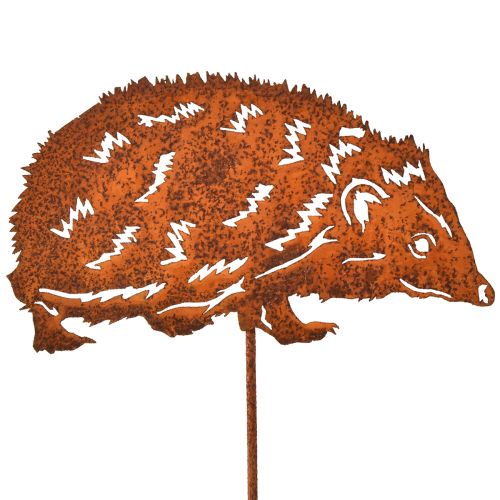 Zahradní kůl ježek kovová patina podzimní 15x8cm 4ks
