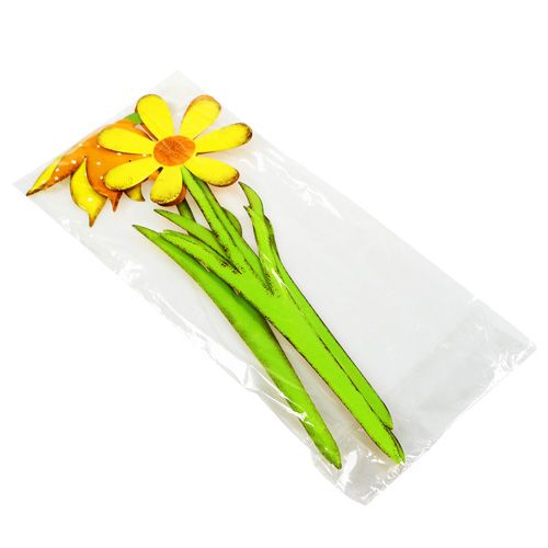Floristik24 Zahradní hmoždinka kovová květina oranžová, žlutá 47cm 4ks