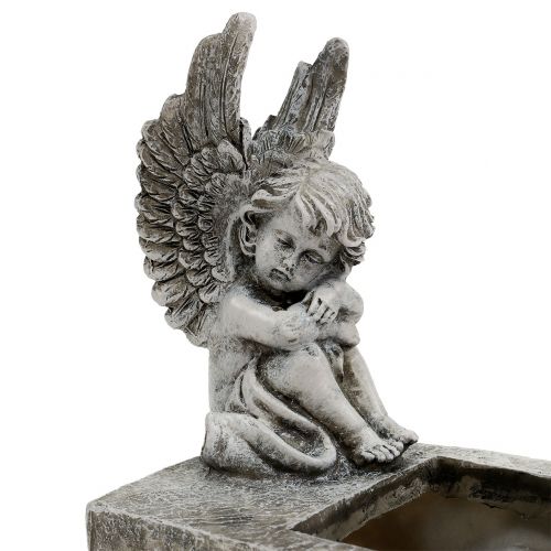 Floristik24 Květináč s andělem šedým 17cm