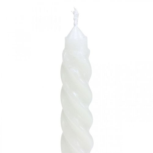 Floristik24 Kroucené svíčky spirálové svíčky krémové Ø2,2cm V30cm 2ks