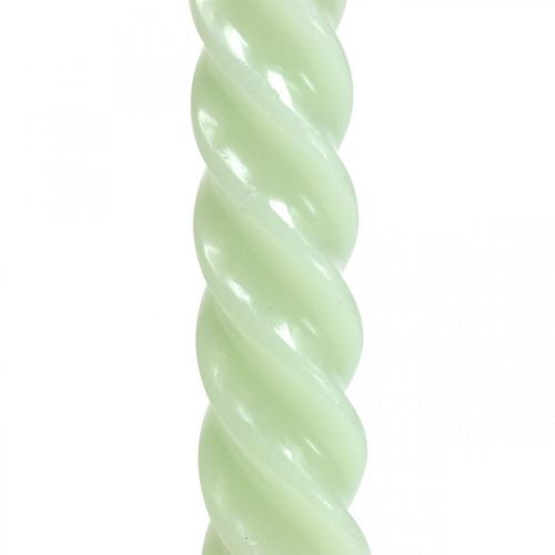 Floristik24 Kroucené svíčky spirálové svíčky zelené mátové Ø2,2cm V30cm 2ks