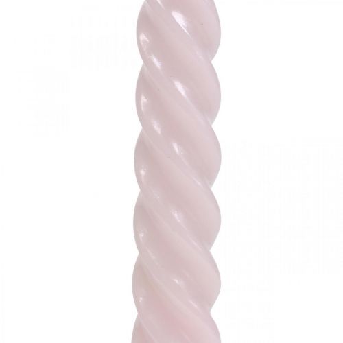 Floristik24 Svíčky kroucené spirálové svíčky růžové Ø2,2cm V30cm 2ks