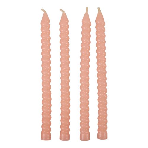 položky Kroucené svíčky spirálové svíčky světle růžové Ø1,4cm H18cm 4ks