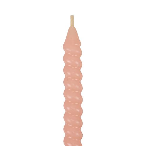 položky Kroucené svíčky spirálové svíčky světle růžové Ø1,4cm H18cm 4ks