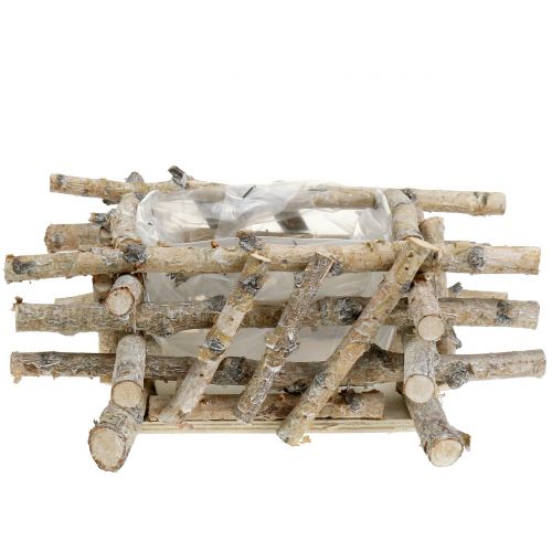 Floristik24 Březové větve bílé prané 28cm x 28cm H10cm