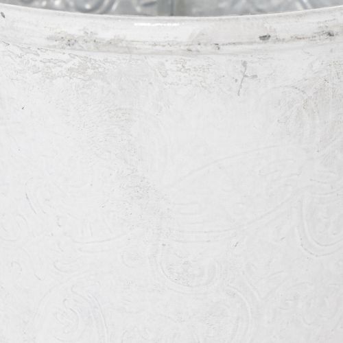 položky Okrasný květináč, kovový květináč, bílý, Ø18,5 cm, V18 cm