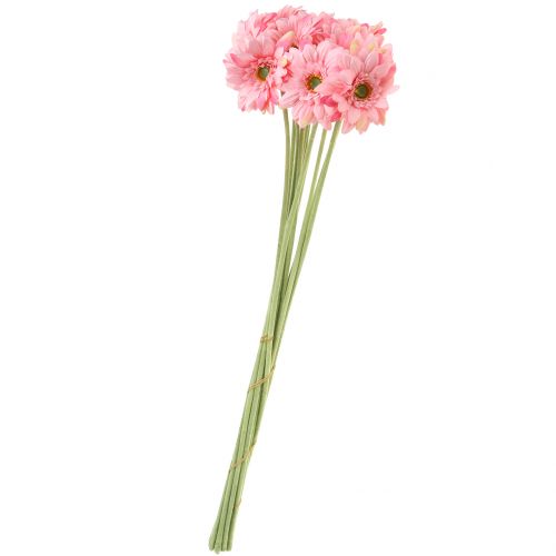 Floristik24 Gerbera růžová umělá 47cm 12ks