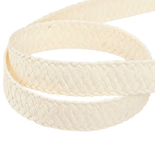 položky Dárková stuha Krémová pletená papírová stuha 20mm 10m