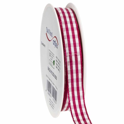 Dárková stuha červená kostkovaná 15mm 20m nakoupit | Floristik24.cz