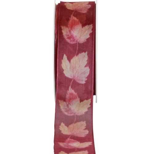 položky Dárková stuha javorové listy fialová stuha podzimní 40mm 15m