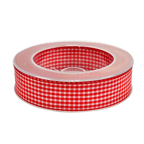 položky Dárková stuha diamanty červeno-bílá 25mm 20m