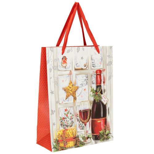 Vánoční dárková taška 8cm x 18cm H24cm sada 2 ks