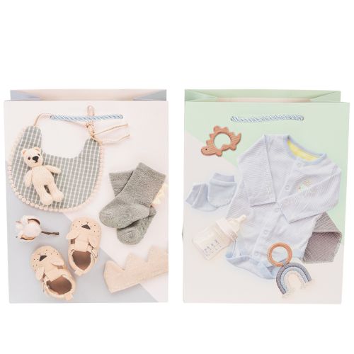 položky Dárková taška pro chlapečka - ideální jako dárek k narození miminka - 23 cm - 2 kusy
