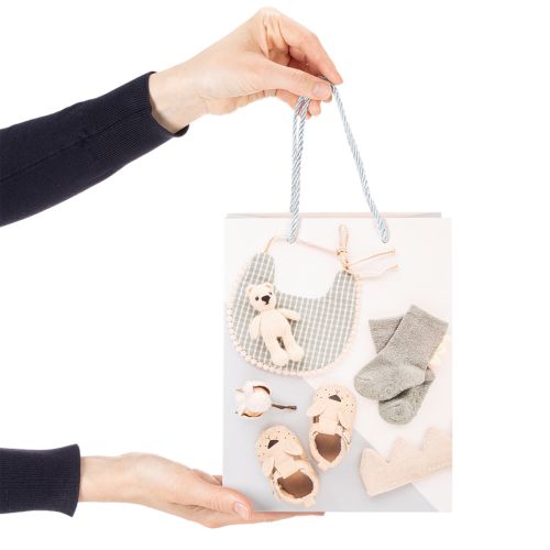 položky Dárková taška pro chlapečka - ideální jako dárek k narození miminka - 23 cm - 2 kusy