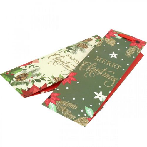položky Dárkové tašky Vánoční dárková taška Merry Christmas 12×36cm 2ks