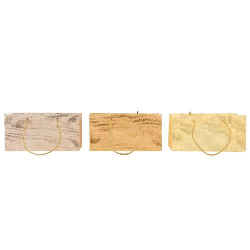 Dárkové sáčky tkané papírové vanilkové oranžové růžové 20×10×10cm 6ks