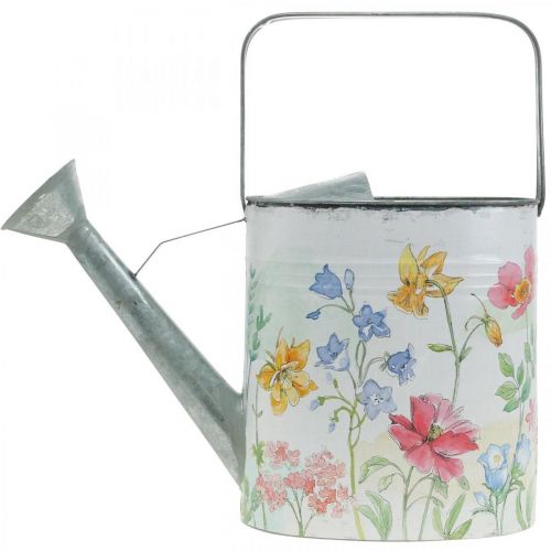 Floristik24 Dekorativní konev kovová, kovový džbán květiny vintage L35cm H31cm