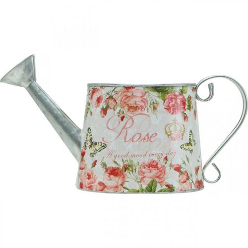položky Nostalgický dekorativní džbán, kovový džbán, květináč s růžemi V15,5cm L28,5cm