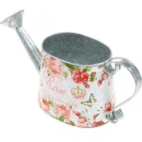 položky Nostalgický dekorativní džbán, kovový džbán, květináč s růžemi V15,5cm L28,5cm
