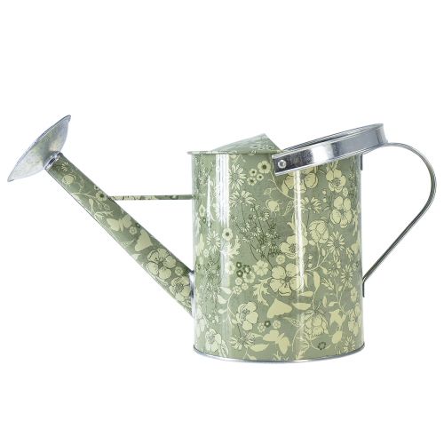 položky Konev na sázení dekorace zelené stříbrné květy Ø18cm