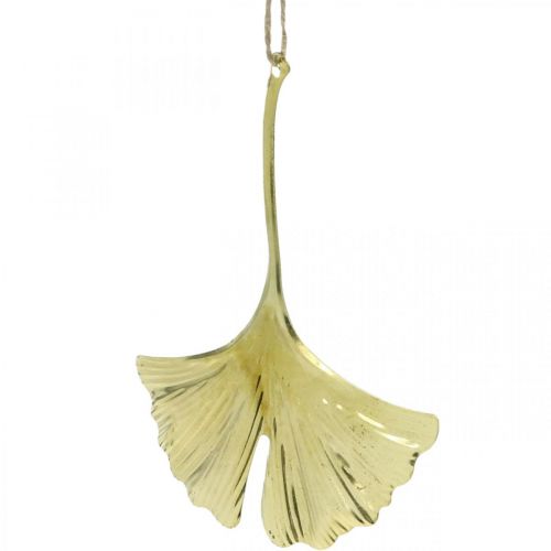 položky Přívěsek list Ginkgo, adventní dekorace, kovová dekorace na podzim Golden L12cm 12 ks