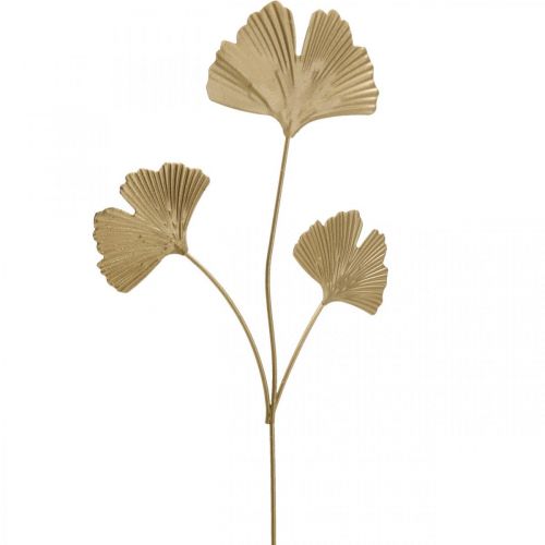Ginkgo větev kovová ozdobná zátka Ginkgo Golden 14×28cm 6 ks