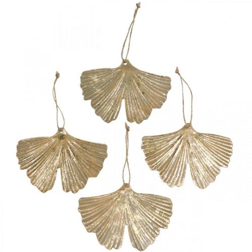 Floristik24 Přívěsek list Ginkgo Ginkgo vintage dekorativní kov 15×11cm 4 ks