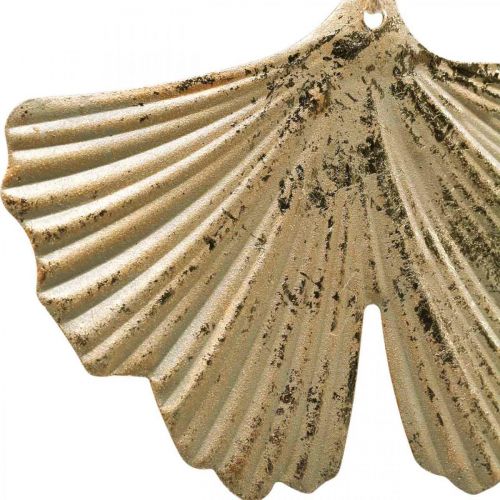 Floristik24 Přívěsek list Ginkgo Ginkgo vintage dekorativní kov 15×11cm 4 ks