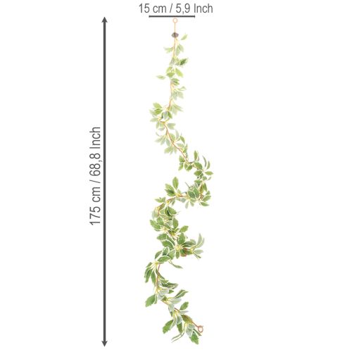 Umělá girlanda s panašovanými listy, 175 cm | Floristik24.cz
