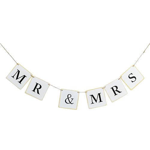 Floristik24 Girlanda "Mr & Mrs" 85cm bílá 1ks