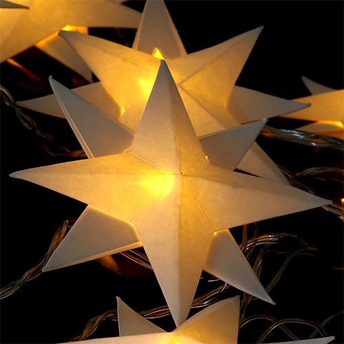 položky Girlanda s papírovými hvězdami 12 světýlek teplá bílá 220cm