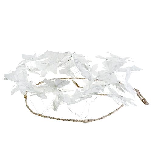 Floristik24 Girlanda s motýly bílá 154cm