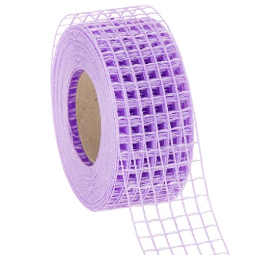 Fialová síťovaná páska, šířka 4,5 cm, role dekorativní pásky pro kreativní tvoření, 10 m
