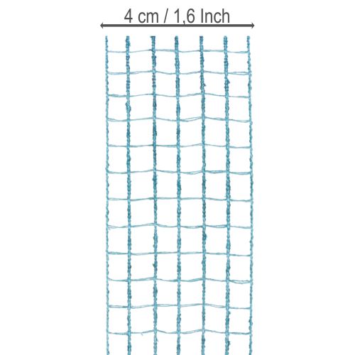 Dekorativní stuha, mřížkovaná stuha, šířka 4,5 cm, modrá, na tvořivé projekty, 10 m | Floristik24.cz