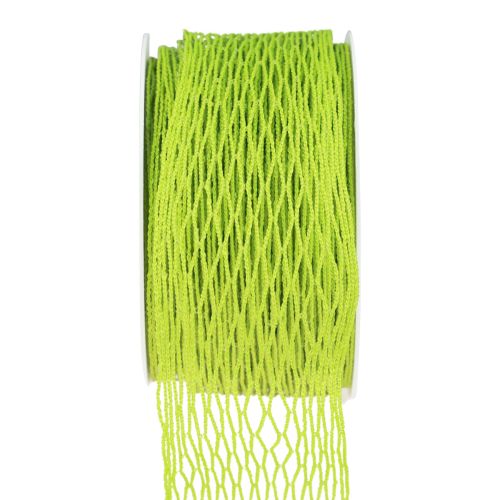 Síťovaná páska, mřížková páska, dekorativní páska, zelená, vyztužená drátem, 50 mm, 10 m