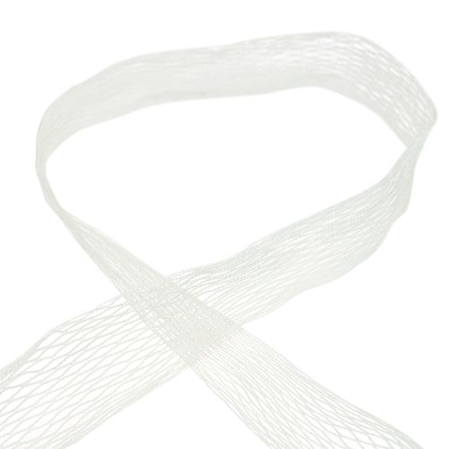 položky Síťová páska, mřížková páska, dekorativní páska, bílá, vyztužená drátem, 50 mm, 10 m