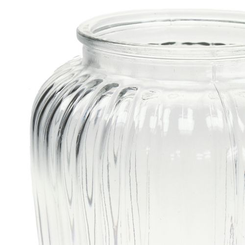 Floristik24 Váza ze žebrovaného skla Ø15cm V19,5cm
