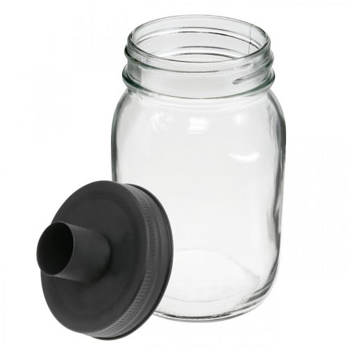 Floristik24 Deko sklenice se svícnem černá stolní dekorace Ø8,5cm V16cm 2ks