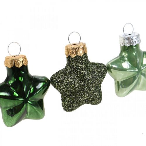 položky Mini vánoční ozdoby na stromeček mix zelené sklo vánoční ozdoby assort 4cm 12ks