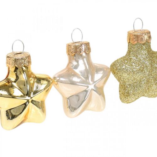 položky Mini vánoční ozdoby na stromeček mix skleněné zlato, různé perleťové barvy 4cm 12ks