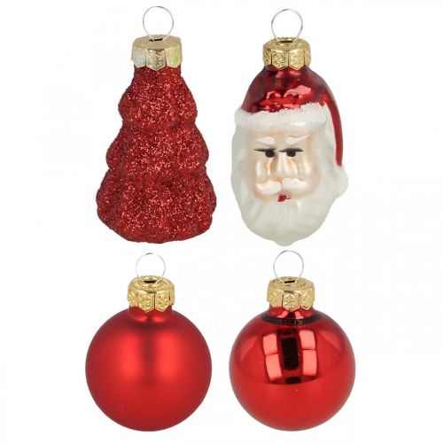 Floristik24 Mini vánoční dekorace figurky a koule různé sklo 3cm 9 ks