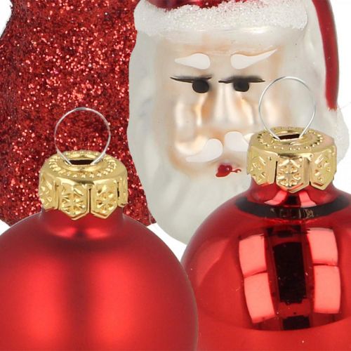 položky Mini vánoční dekorace figurky a koule různé sklo 3cm 9 ks